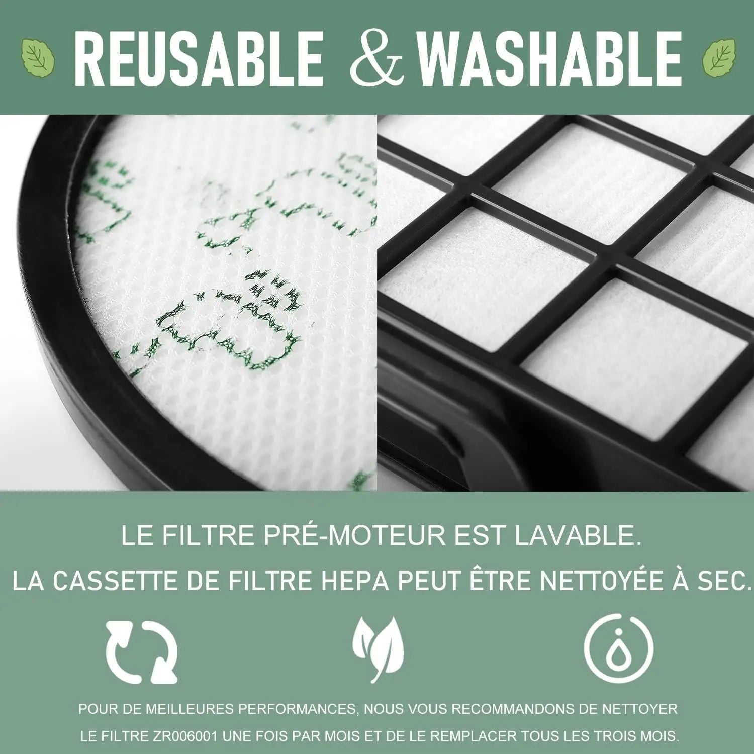 Filter for Rowenta X-Trem Power Cyclonic/Silence Force Cyclonic ZR006001 RO69xx RO72xx RO6924EA RO6931EA RO7266EA Vacuum Cleaner