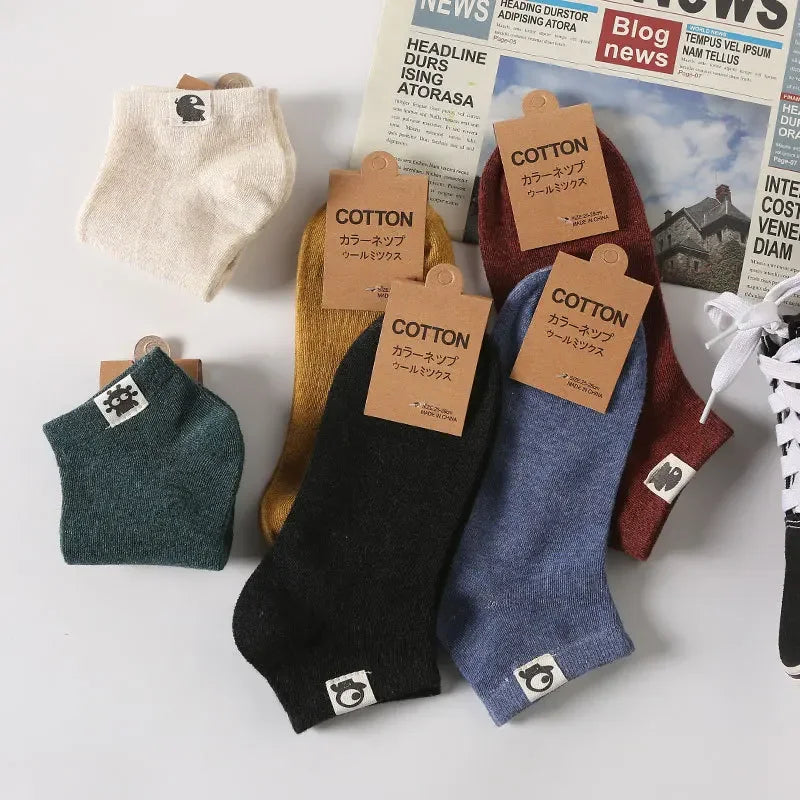 1 Pair Mens Socks Breathable Short Boat Socks Lot Low Cut Short Socks Solid Color Black White Grey Casual Ankle Soft Women Sock