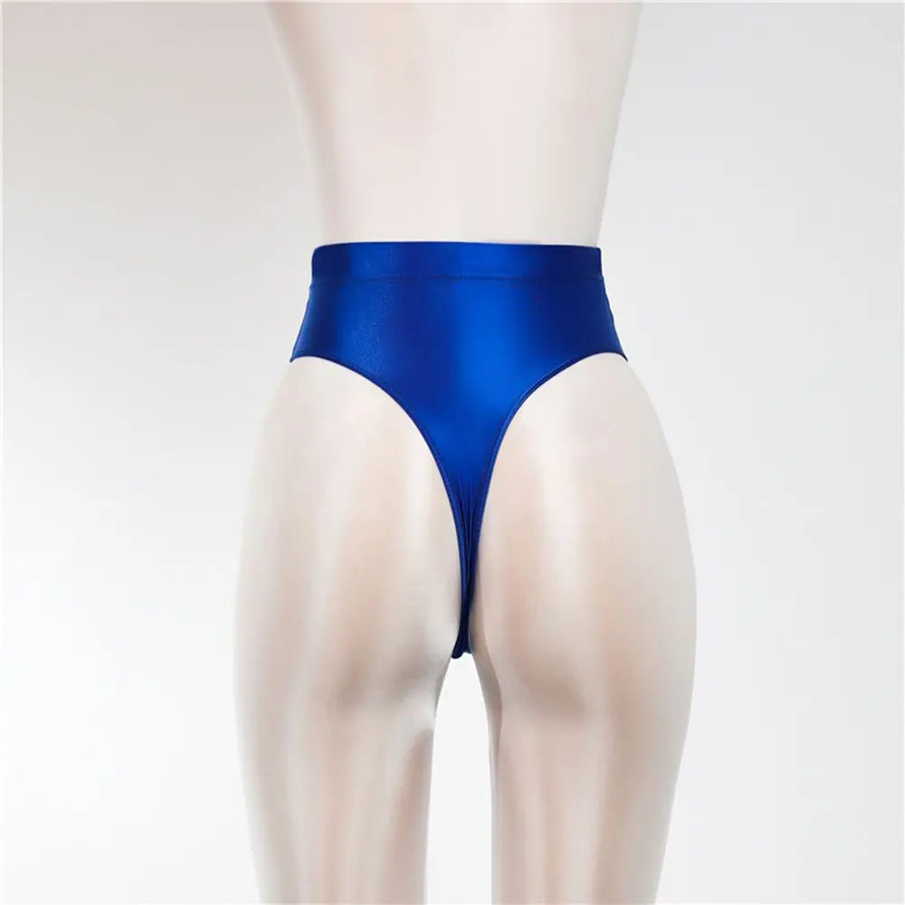 1PC M-XXL Design Women's Silky Shiny Sexy G-string High Waist Ultra-thin Satin Luster Sheer See Through Panties