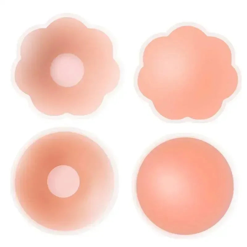 12pcs Invisible Silicone Nipple Covers Reusable Women Breast Petals Lift Bra Pasties Bra Padding Sticker Patch Adhesive Pads