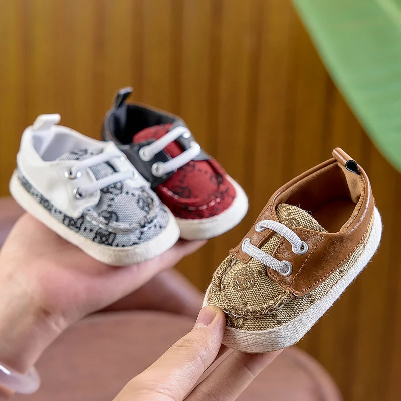 Spring and Autumn Soft-Soled Baby Shoes for 0-1 Year Old Boys and Girls, Toddler Shoes, Spring and Autumn Retro Cloth Shoes