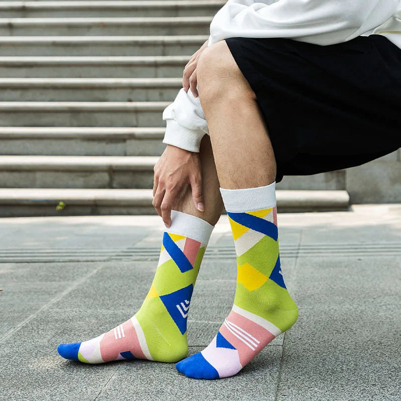 New Men's Socks European and American Fashion Street Socks Large Size Medium Tall Men's Socks