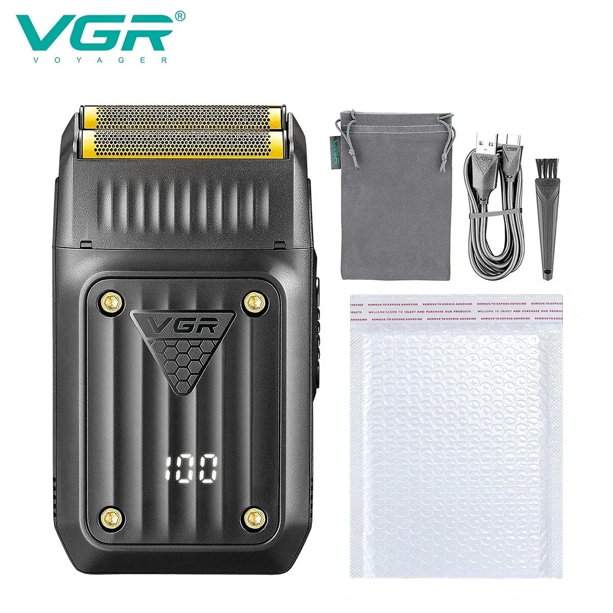 VGR Face Shaver Professional Beard Trimmer Rechargeable Metal Razor Mini Electric Beard Trimmer Portable Beard Trimmer Men V-082