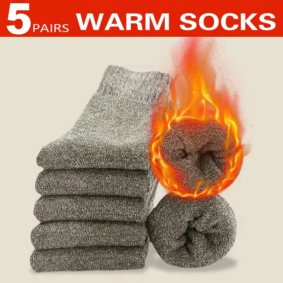 3 Pairs Winter Warm Thick Towel bottom Man Socks Wool Male Socks Slipper Socks Merino Wool Socks Against Cold Snow Socks 39-44