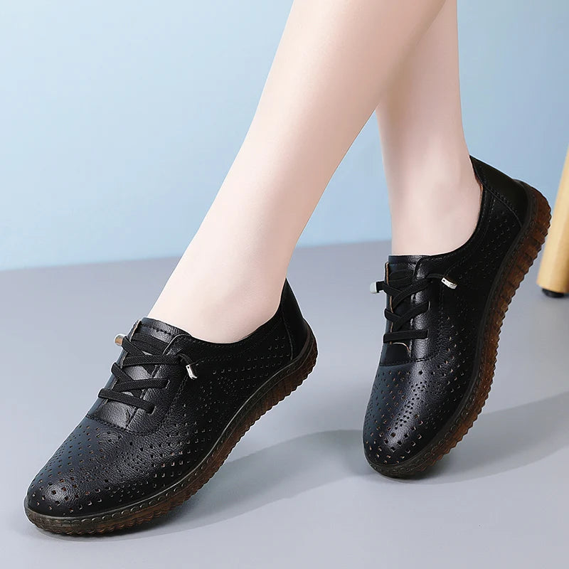 Shoes for Women Moccasins Flats Woman Loafers Genuine Leather Female Shoes Slip On Ballet Nurse Women's Shoes Plus Size