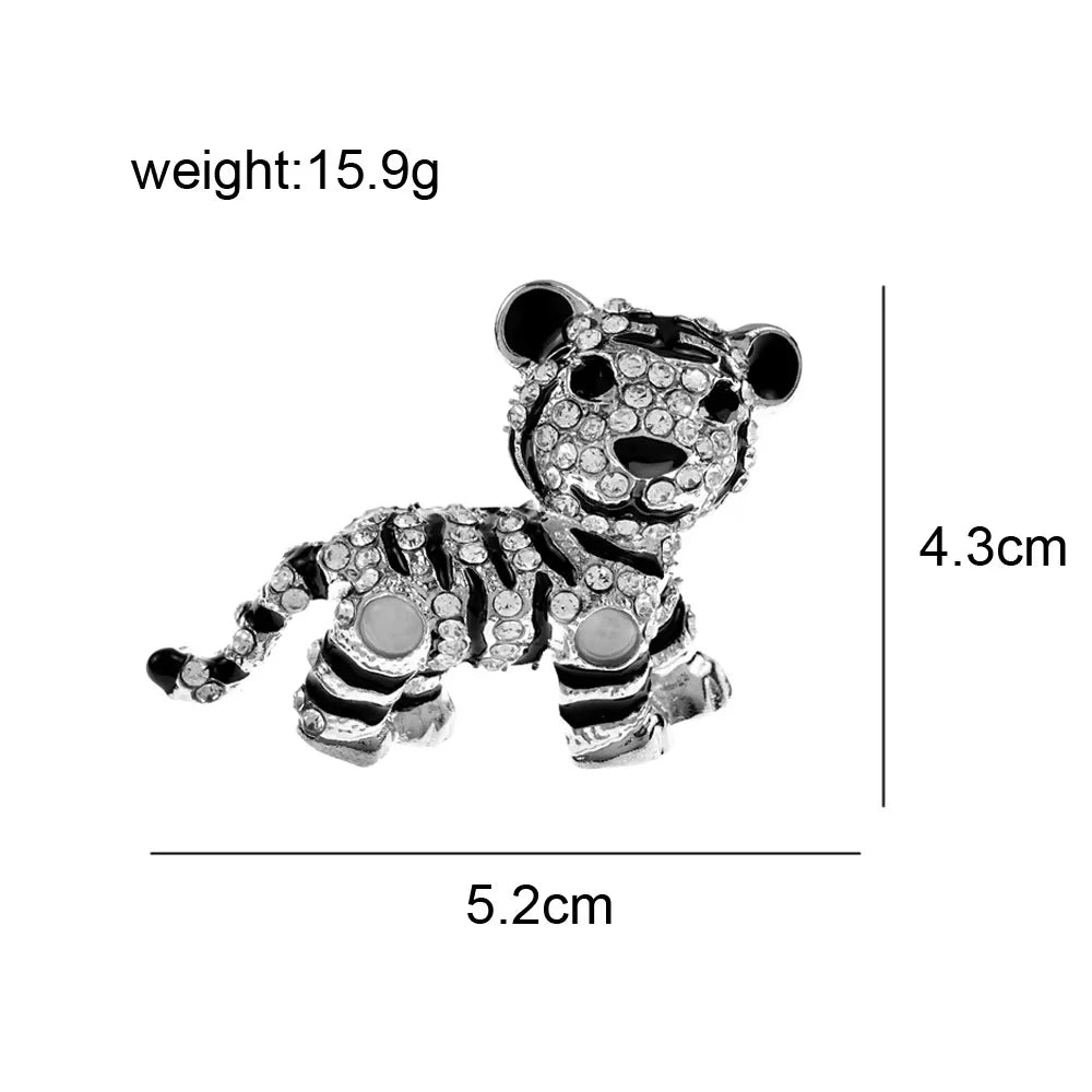 CINDY XIANG New Vivid Enamel Tiger Brooches For Women And Men Cute Animal Rhinestone Pins Brooch Kids Jewelry Gifts