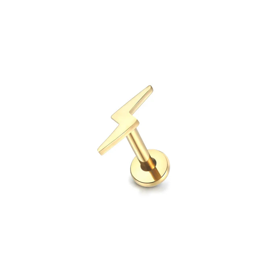 1PC G23 Titanium Star Moon Cross Stud Earring for Women Lip Rings Labret Piercing Ear Tragus Helix Piercings Body Jewelry