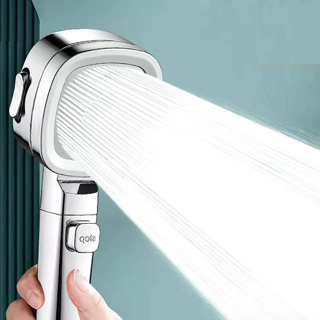 New High Pressure Shower Head with Stop Button 3 Modes Adjustable Water Saving Nozzle Rainfall Showerhead Bathroom Accessories