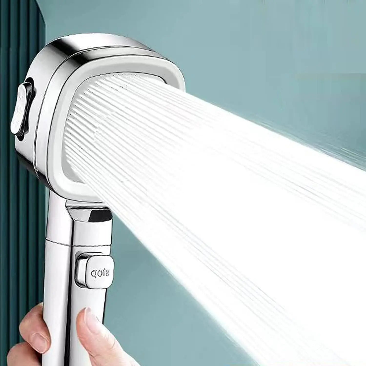 New High Pressure Shower Head with Stop Button 3 Modes Adjustable Water Saving Nozzle Rainfall Showerhead Bathroom Accessories