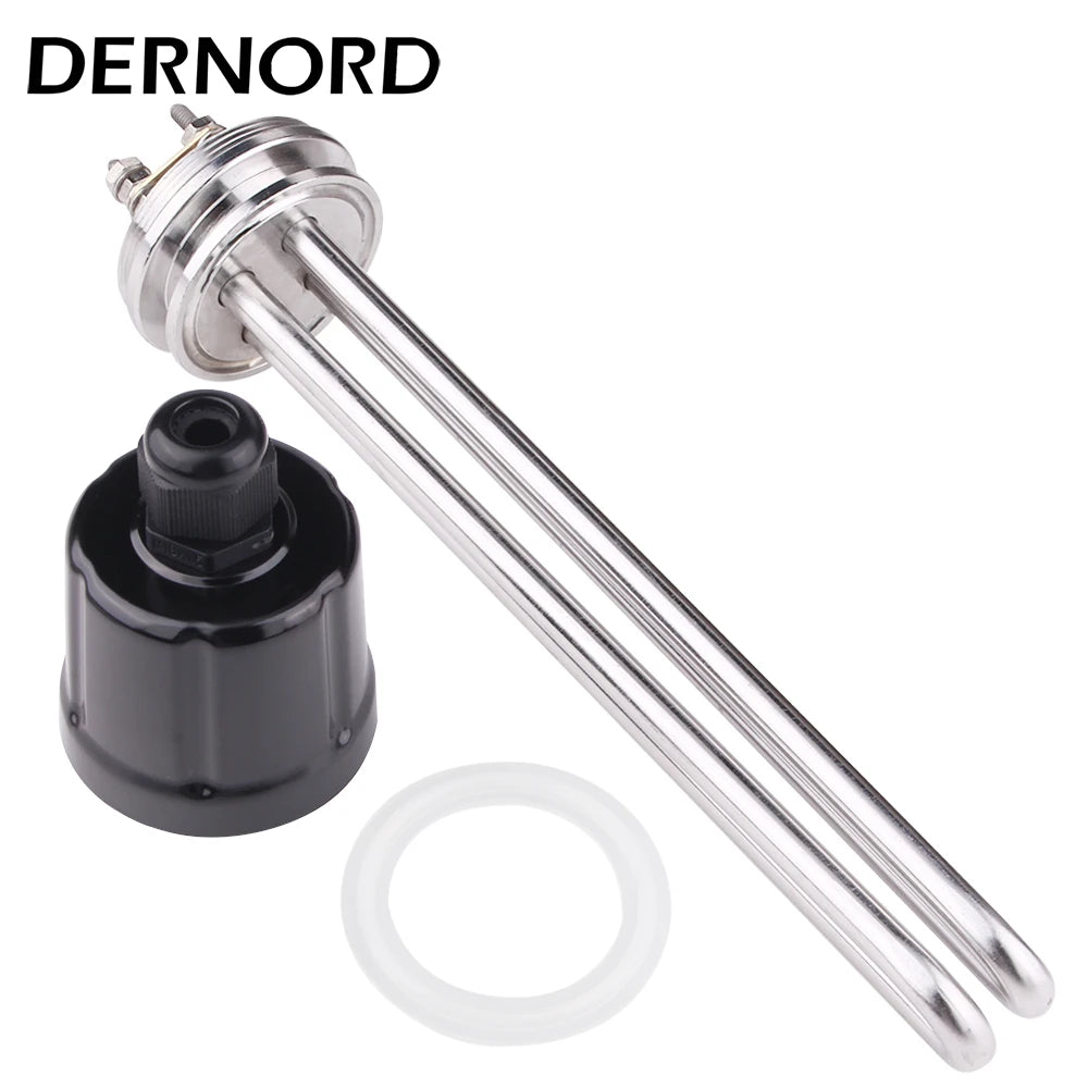 DERNORD 1.5 Inches Immersion Tri Clamp Tubular Heating Element 220V 2500w/3500w/4500w Brew Resistance Heater Water