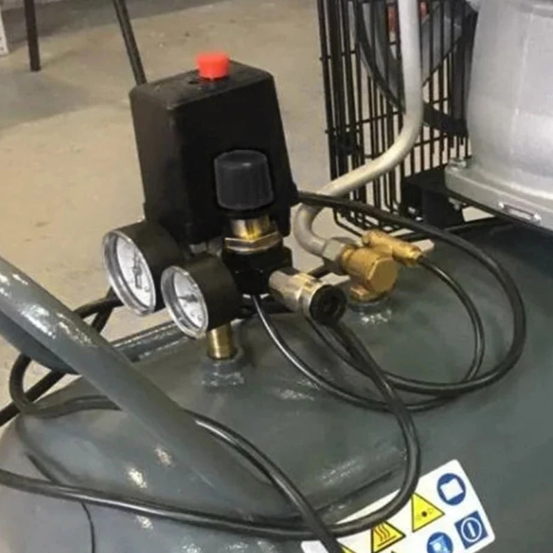 Air Compressor Pressure Switches Control Valves 90-120PSI 220V Replacement Part With Gauges Pressure Relief Valves