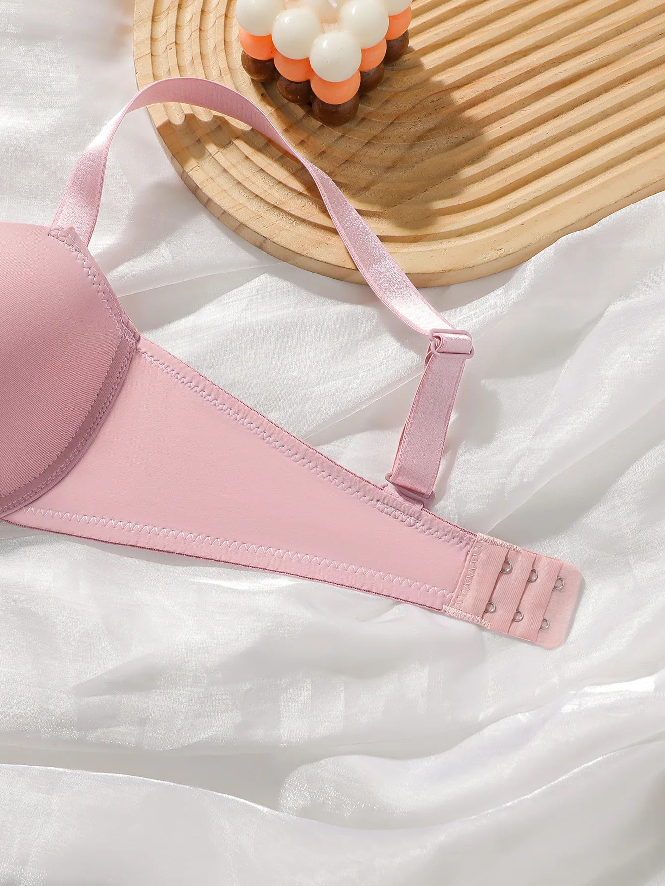 Solid color daily thick pad with steel support bra set small chest display large women's underwear push up bra B2051