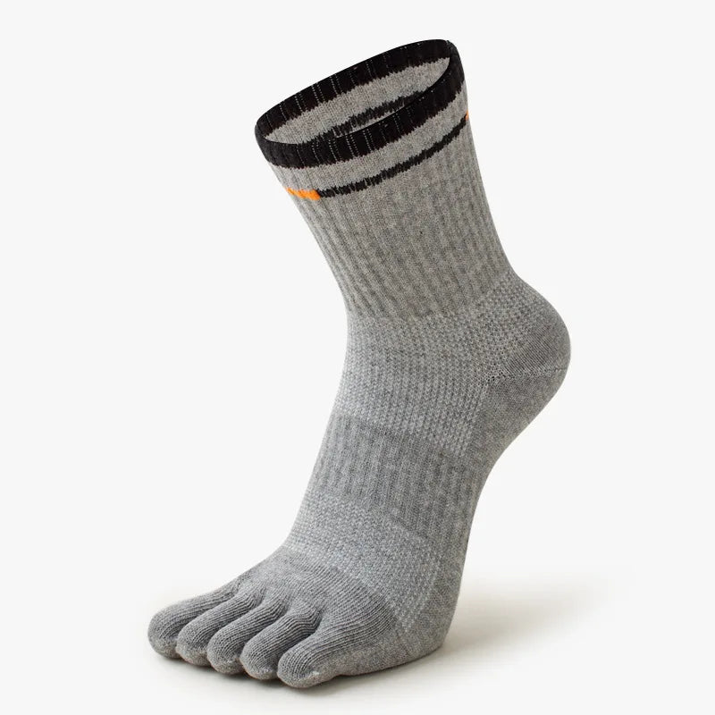 2026 New Elastic Men's Sports Socks Soft Breathable Cotton Women Fitness Sweat Wicking Split Toe Socks Outdoor Hiking Socks
