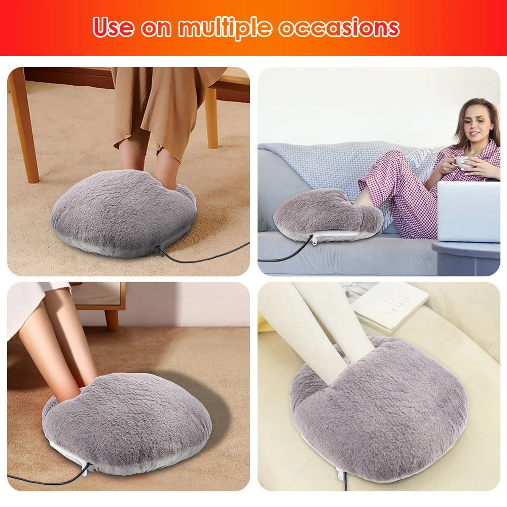 Winter USB Charging Electric Foot Heating Pad Universal Soft Plush Washable Foot Warmer Heater Household Foot Warming Mat