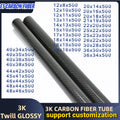 1 pc Lengh 500mm Twill Glossy 3K Carbon Fiber Tube OD12~48mm Roll Wrapped Pipe /Pole