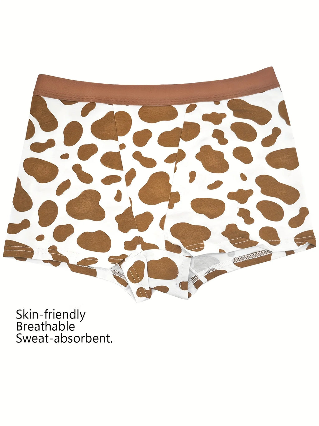 Random color: 3 stripes of cow print, widened waist, seamless, breathable, briefs, women's underwear, sporty women's thin style