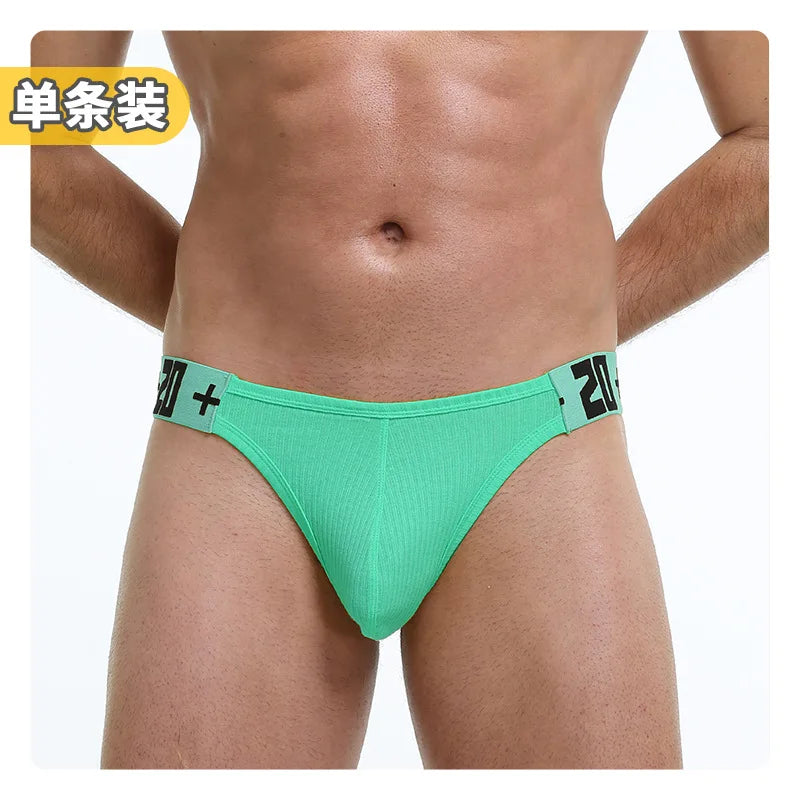 Men's Sexy Cotton Thongs Tanga Low Waist Breathable G-String Underwear T-Pants Gay Men String Briefs