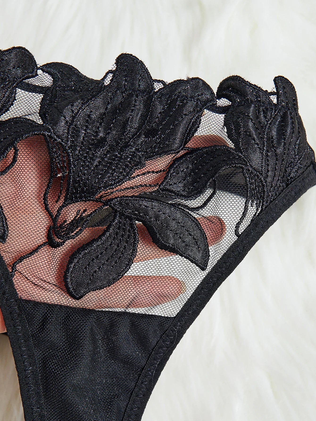 Floral Valentine Charming Brief Panty Underwear Sexy Nighty Fancy V Underwear Brief Set for Lady