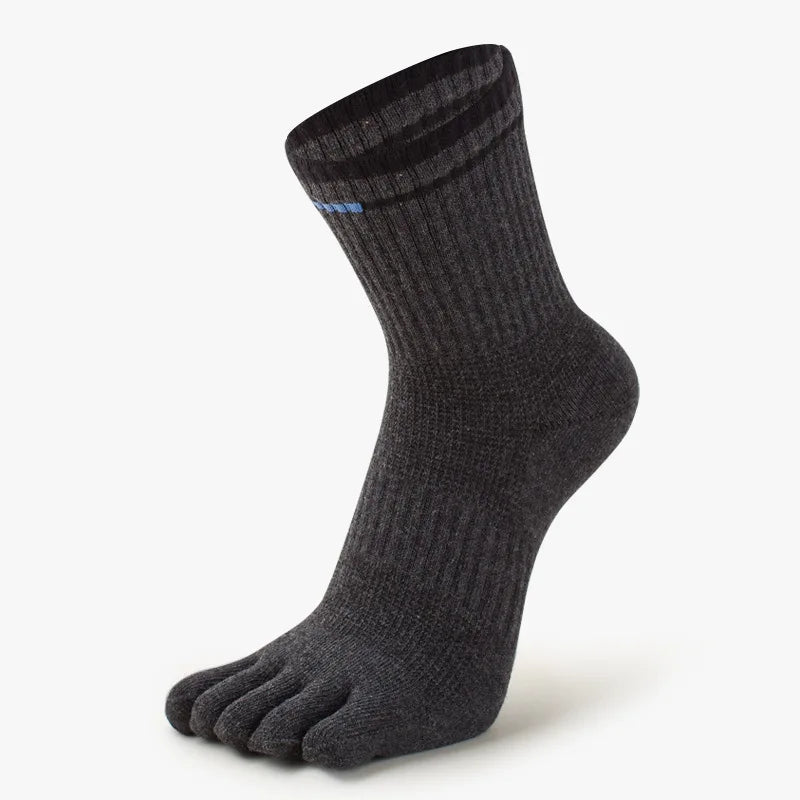 2026 New Elastic Men's Sports Socks Soft Breathable Cotton Women Fitness Sweat Wicking Split Toe Socks Outdoor Hiking Socks