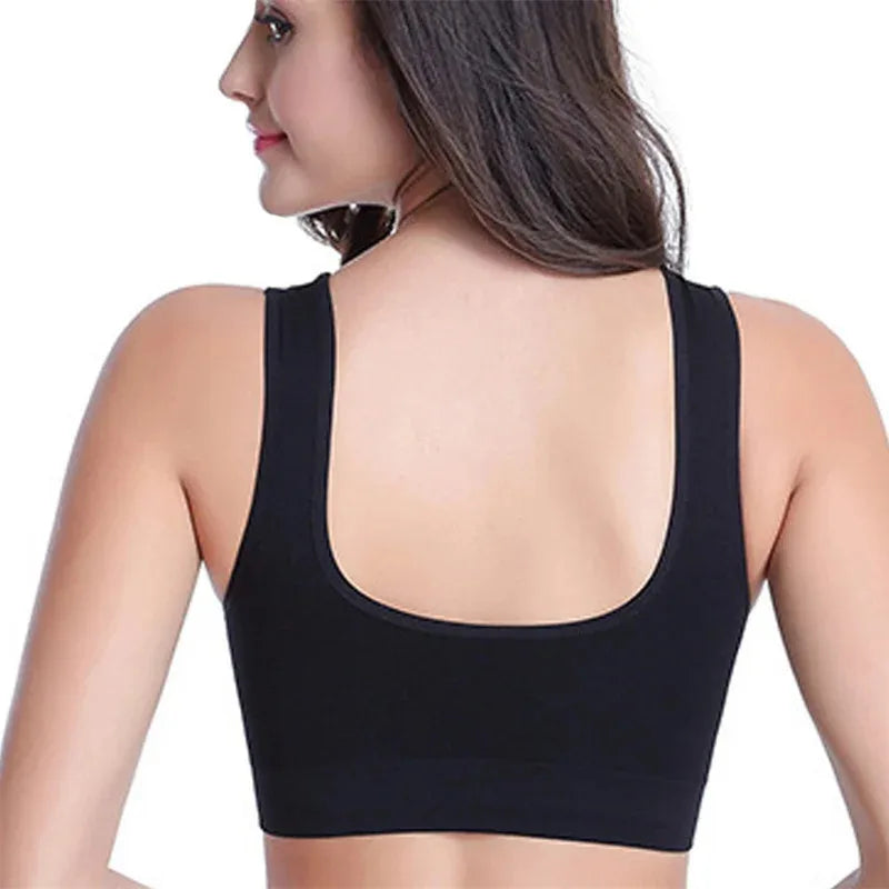 Seamless Bra For Women Crop Top Black Vertical Stripe Breathable Sports Bra Fitness Tube Tops Yoga Underwear Sports Bra