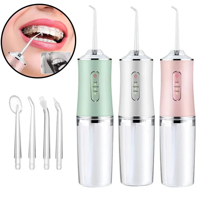 USB Charging Household Mouthwash, Powerful Portable Irrigator, Dental Sprayer with 3 Modes And 4 Nozzles,Used for Teeth Cleaning
