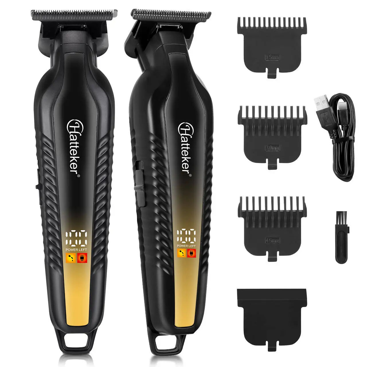Hatteker Gradient Hair Clipper Professional Hair Salon LCD Digital Display Edge Trimming Rechargeable Taper Men's Home Haircut
