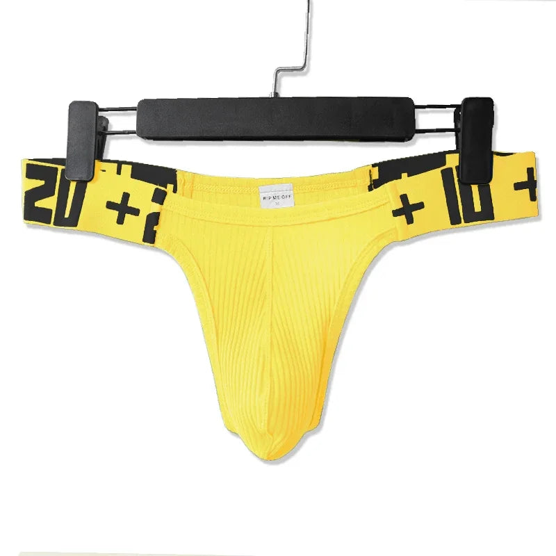 Men's Sexy Cotton Thongs Tanga Low Waist Breathable G-String Underwear T-Pants Gay Men String Briefs