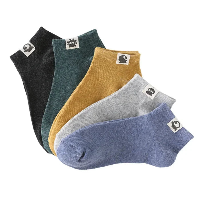 1 Pair Mens Socks Breathable Short Boat Socks Lot Low Cut Short Socks Solid Color Black White Grey Casual Ankle Soft Women Sock