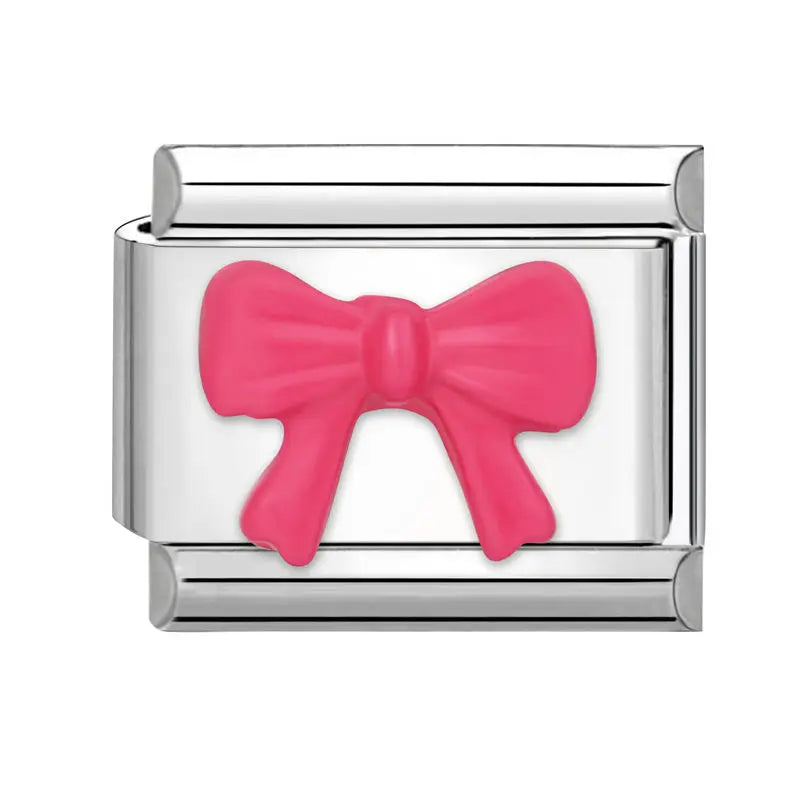 2025 Wholesale 3D Colorful Bows Flowers Love Heart Italian Charm Link fit 9mm Stainless Steel Jewelry DIY Making Bracelets Gifts