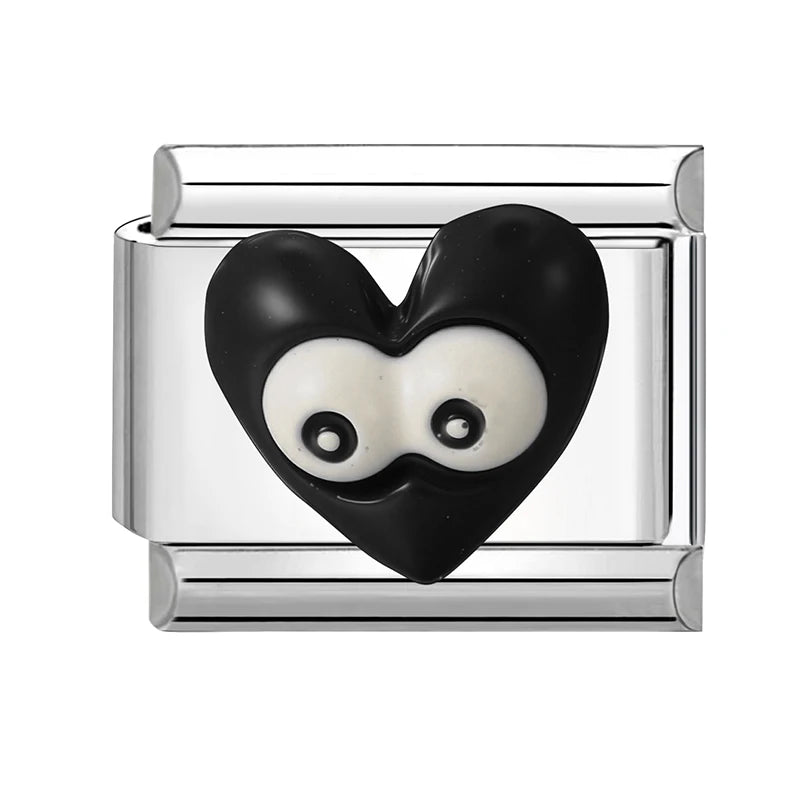2025 Wholesale 3D Colorful Bows Flowers Love Heart Italian Charm Link fit 9mm Stainless Steel Jewelry DIY Making Bracelets Gifts