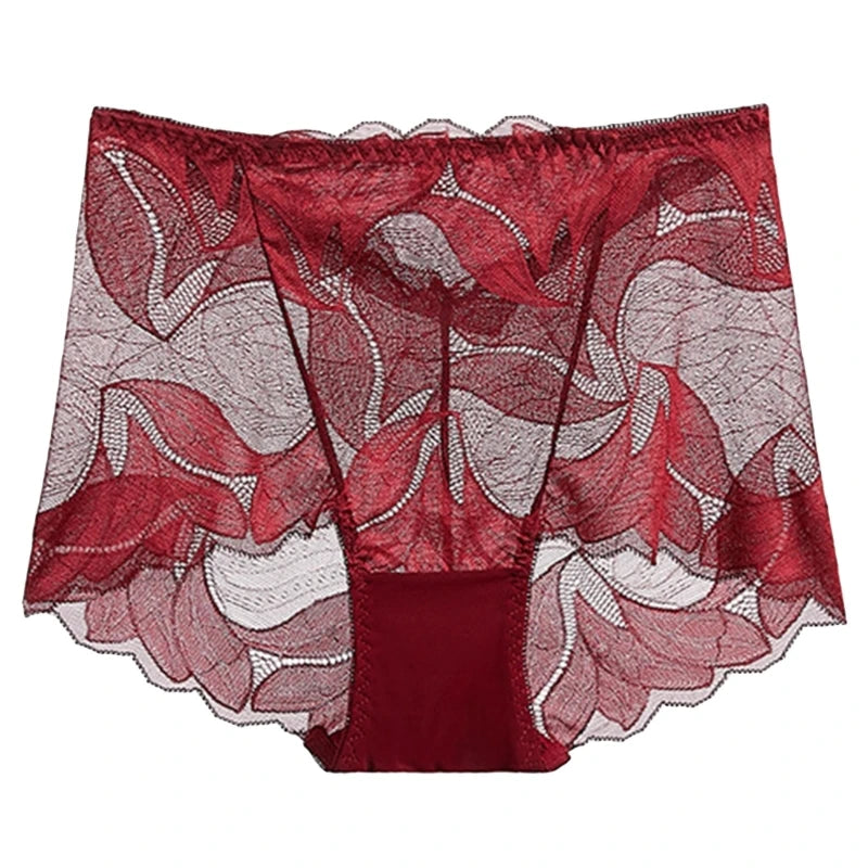 Solid Color Skinny Pantie Comfortable See-through Soft Sexy Underwears Breathable Floral Print Panties for Girl DropShip