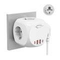 4000W EU Plug Power Strip Cube with 4 Outlets 4 USB Ports European Multiple socket adapter Wall charge ON/OFF Switch for home