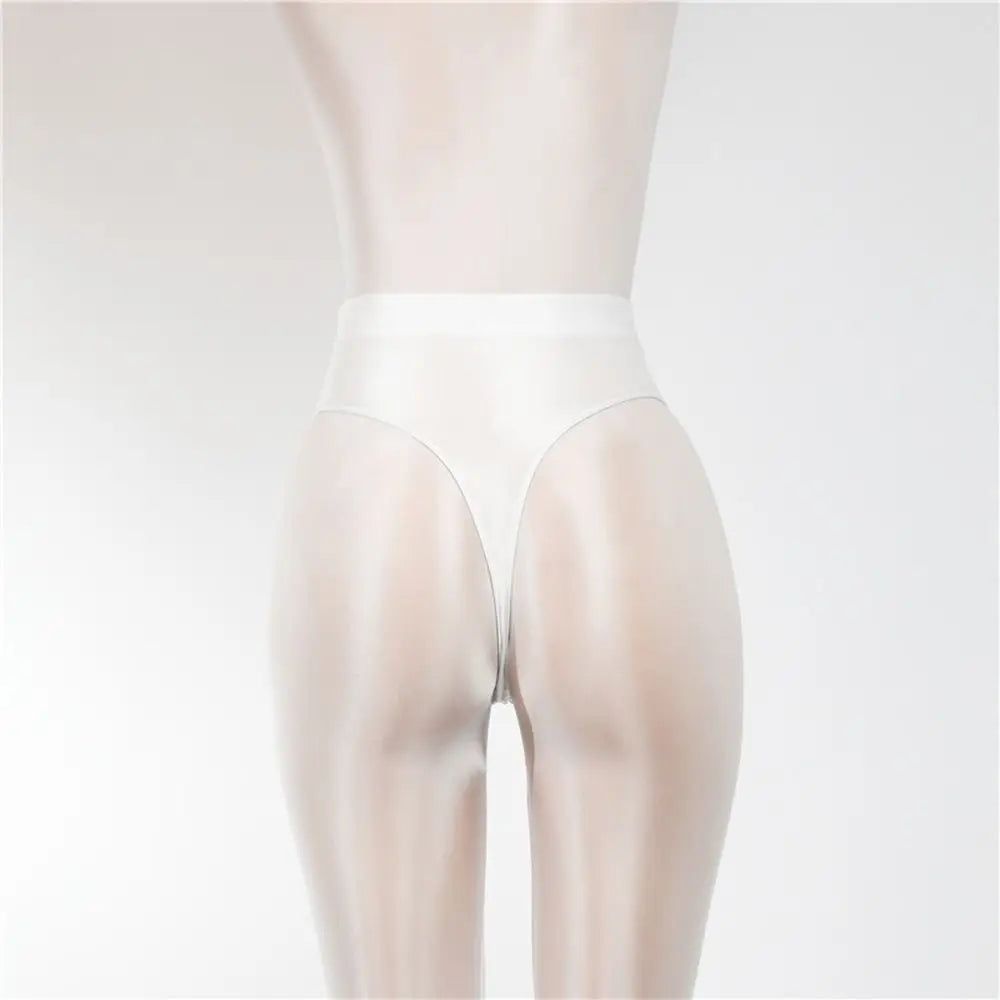 1PC M-XXL Design Women's Silky Shiny Sexy G-string High Waist Ultra-thin Satin Luster Sheer See Through Panties