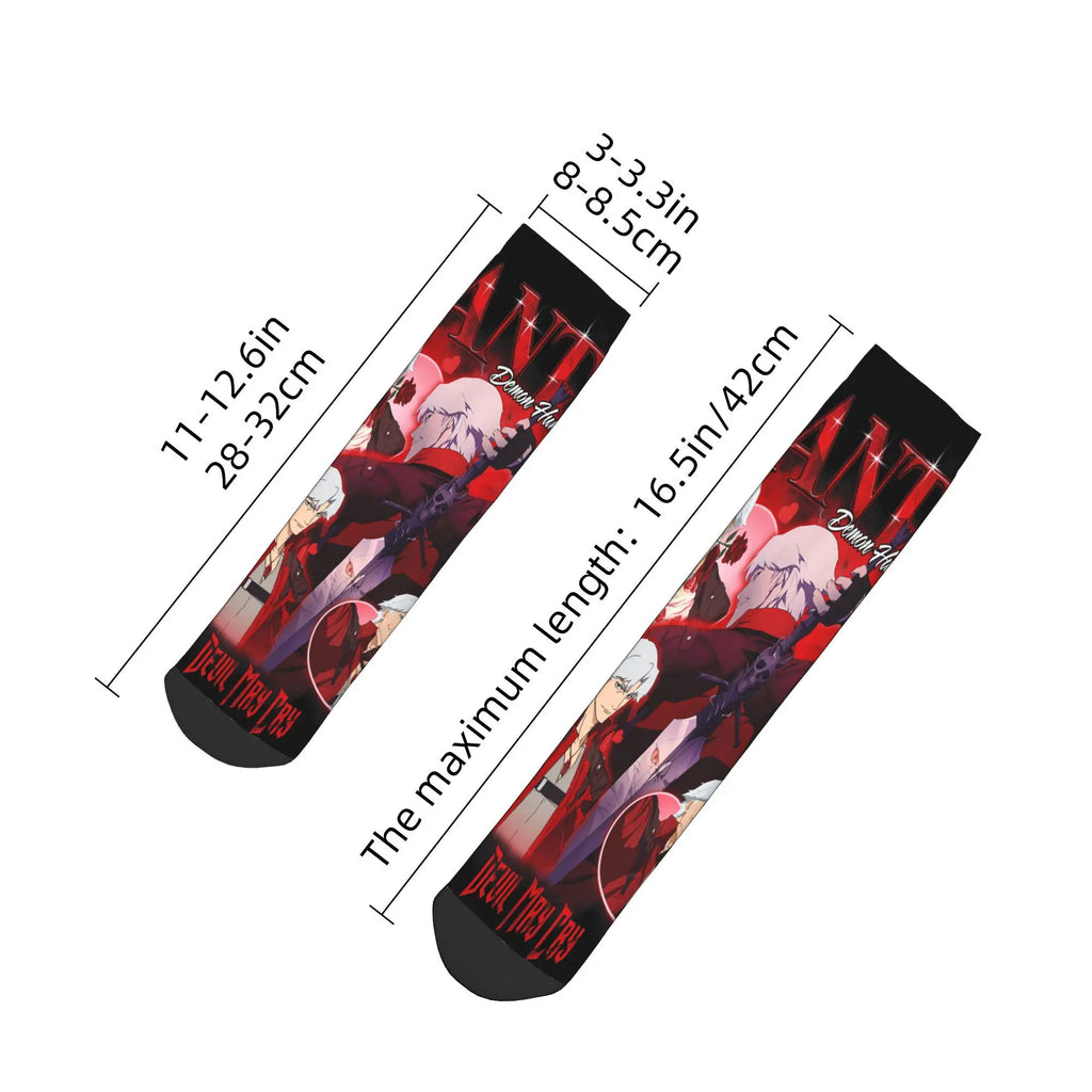 Devil May Cry Dante Heartthrob DMC5 Socks Popular Game Ankle Socks Non Slip Unisex Men Quality Soft Custom Sports Casual Sock