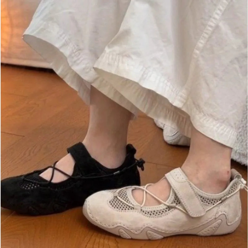 Women's Flat Shoes 2025 New  Non-slip Shallow Mary Jane Shoes Female Large Size Comfortable Ballet Shoes For Women