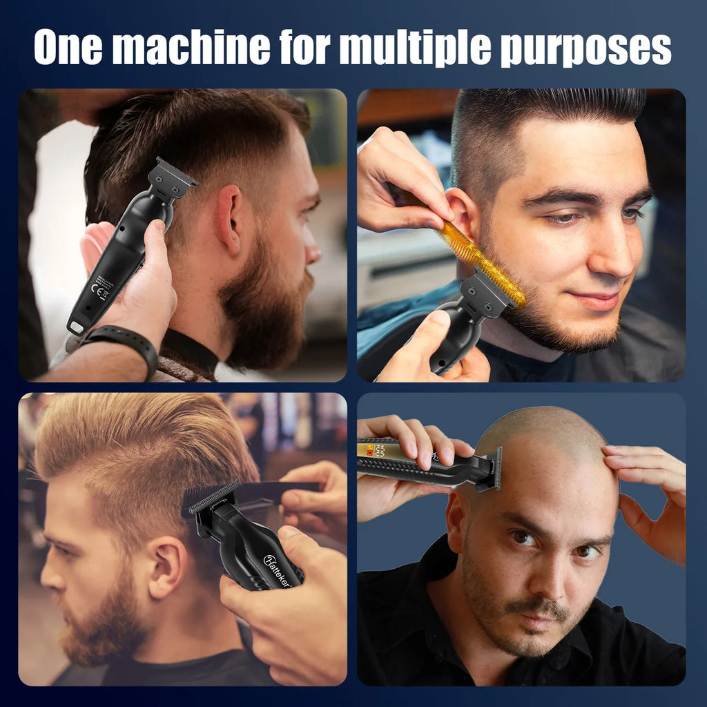 Hatteker Gradient Hair Clipper Professional Hair Salon LCD Digital Display Edge Trimming Rechargeable Taper Men's Home Haircut