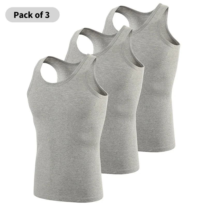 3/1 piece men's to teenagers' multi-size solid color tight vest comfortable cotton sleeveless T-shirt sports running bottoming c