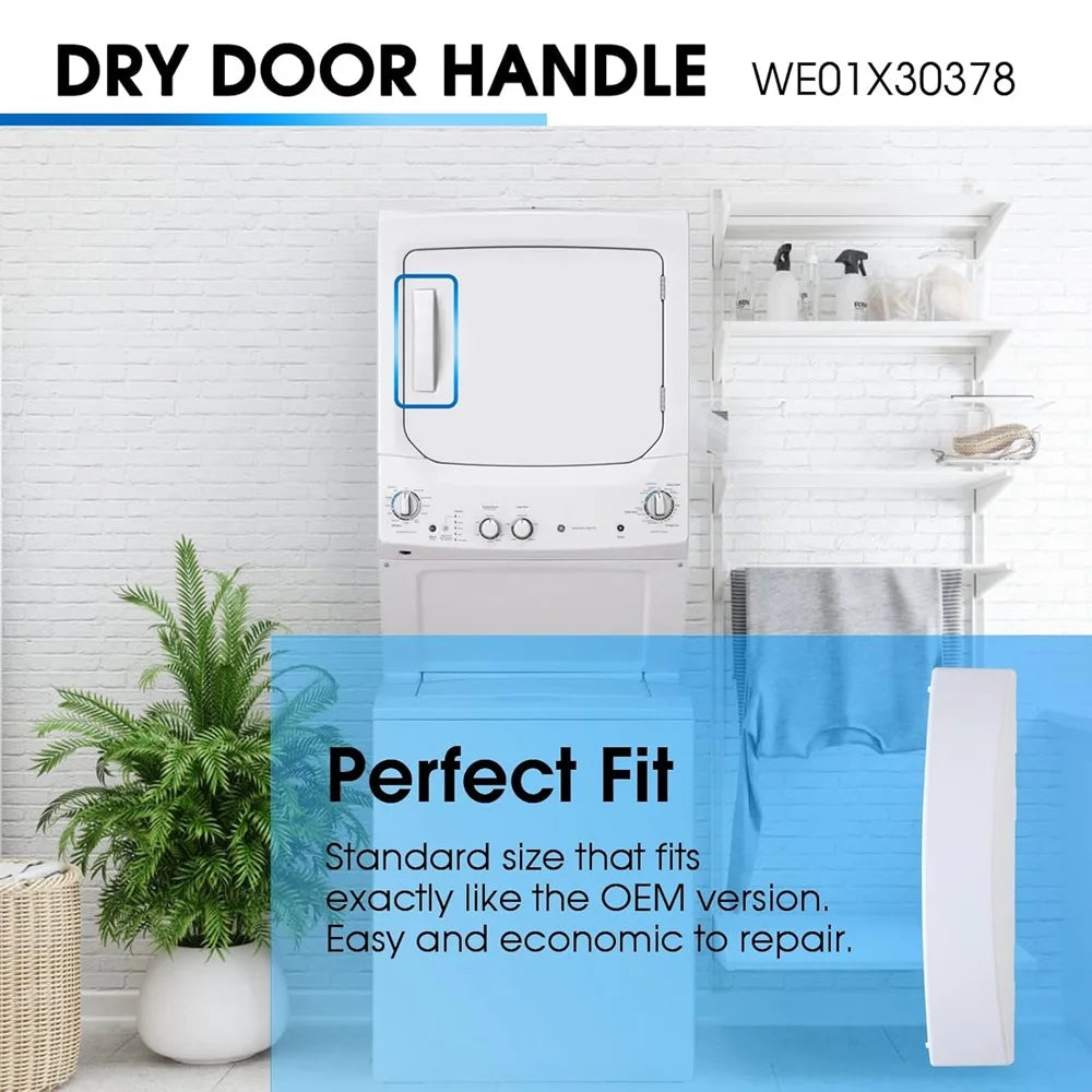 WE01X30378 Dryer Door Handle compatible with GE & Kenmore Dryers WE01X25878 WE1M1068 PS12743305 AP6983534 PS11772025