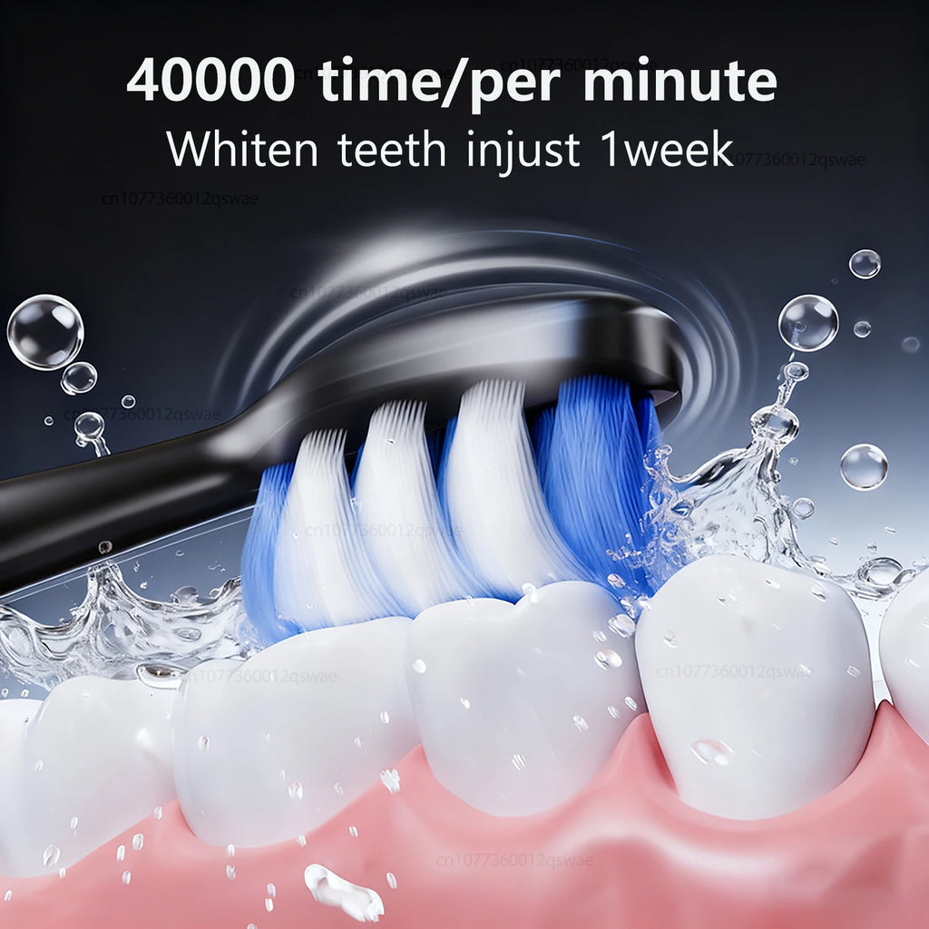 Electric Toothbrush for Adults Rechargeable with 6 Modes Smart Timer Sonic Toothbrush with 8 Brush Heads Travel Case