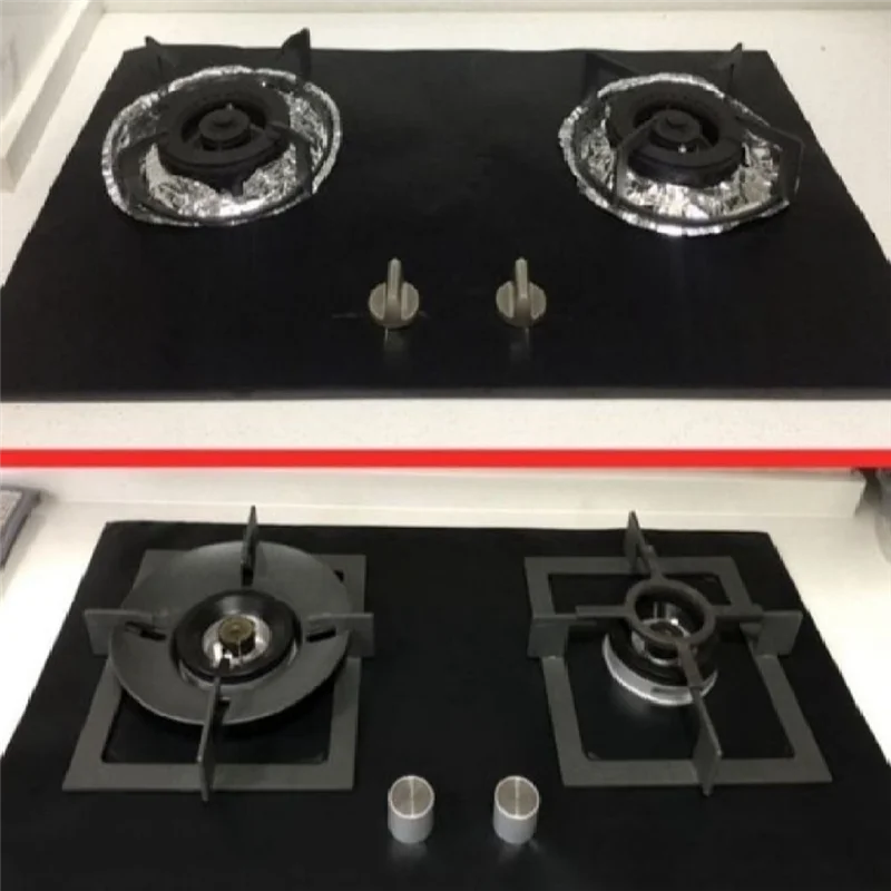 A78E-Gas Stove Oil Pad High Temperature Resistant Gas Stove Protection Mat Stove Cleaning Pad Need to Open Your Own Holes
