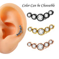 1PC Surgical Steel Multicolor 5 Crystal Opal Ear Tragus Cartilage Earrings Zircon Cluster Ear Helix Daith Lobe Piercing  Jewelry