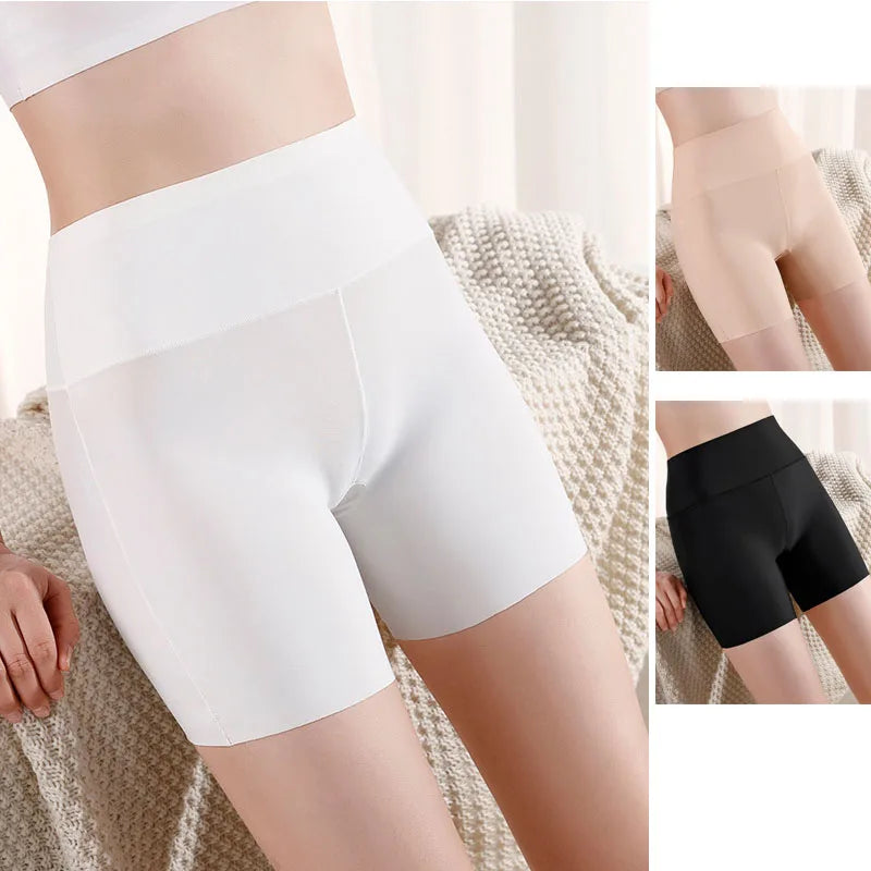 1pcs Summer Women Thin Ice Silk Safety Short Pants Female Large Size Anti Rub Safety Shorts Panties Lady No Trace Underwear