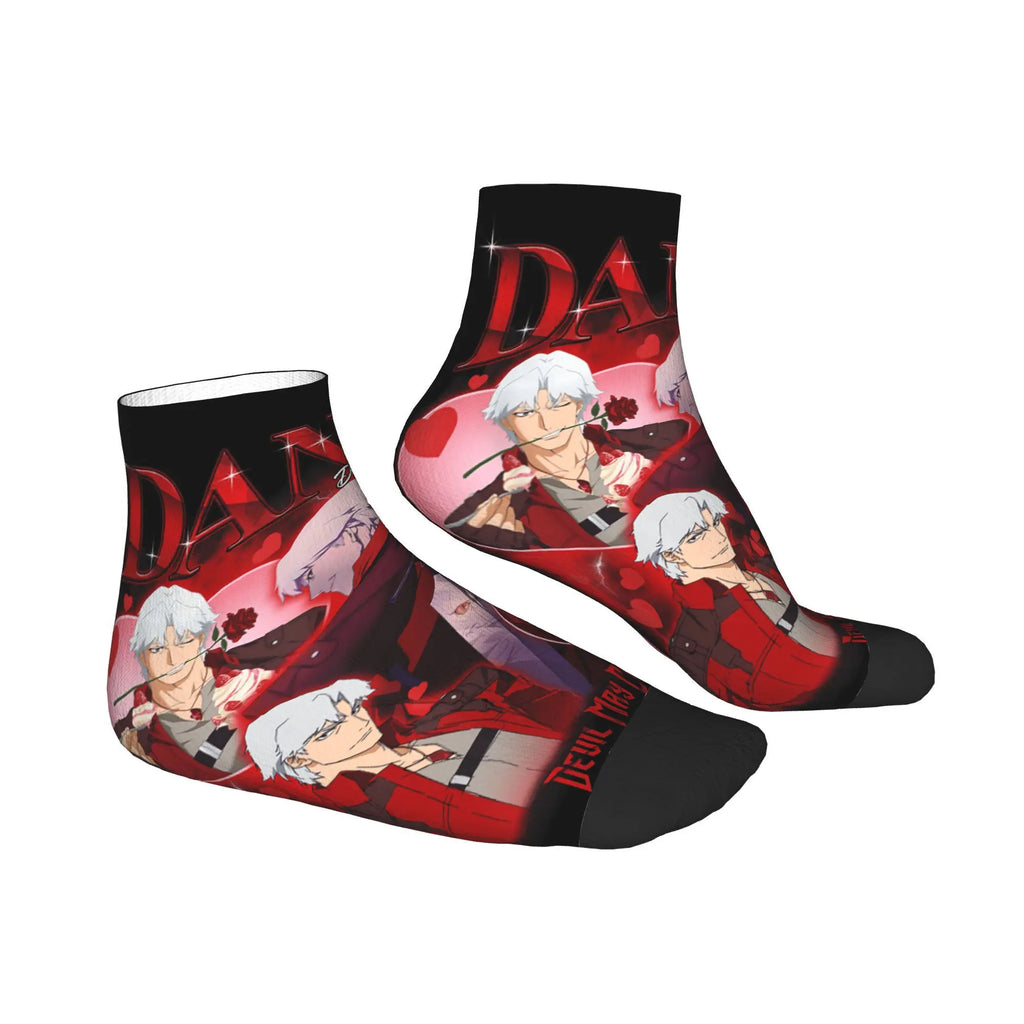 Devil May Cry Dante Heartthrob DMC5 Socks Popular Game Ankle Socks Non Slip Unisex Men Quality Soft Custom Sports Casual Sock
