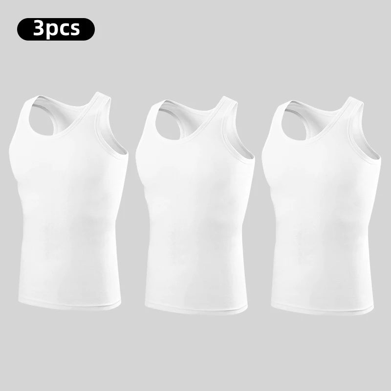 3/1 piece men's to teenagers' multi-size solid color tight vest comfortable cotton sleeveless T-shirt sports running bottoming c