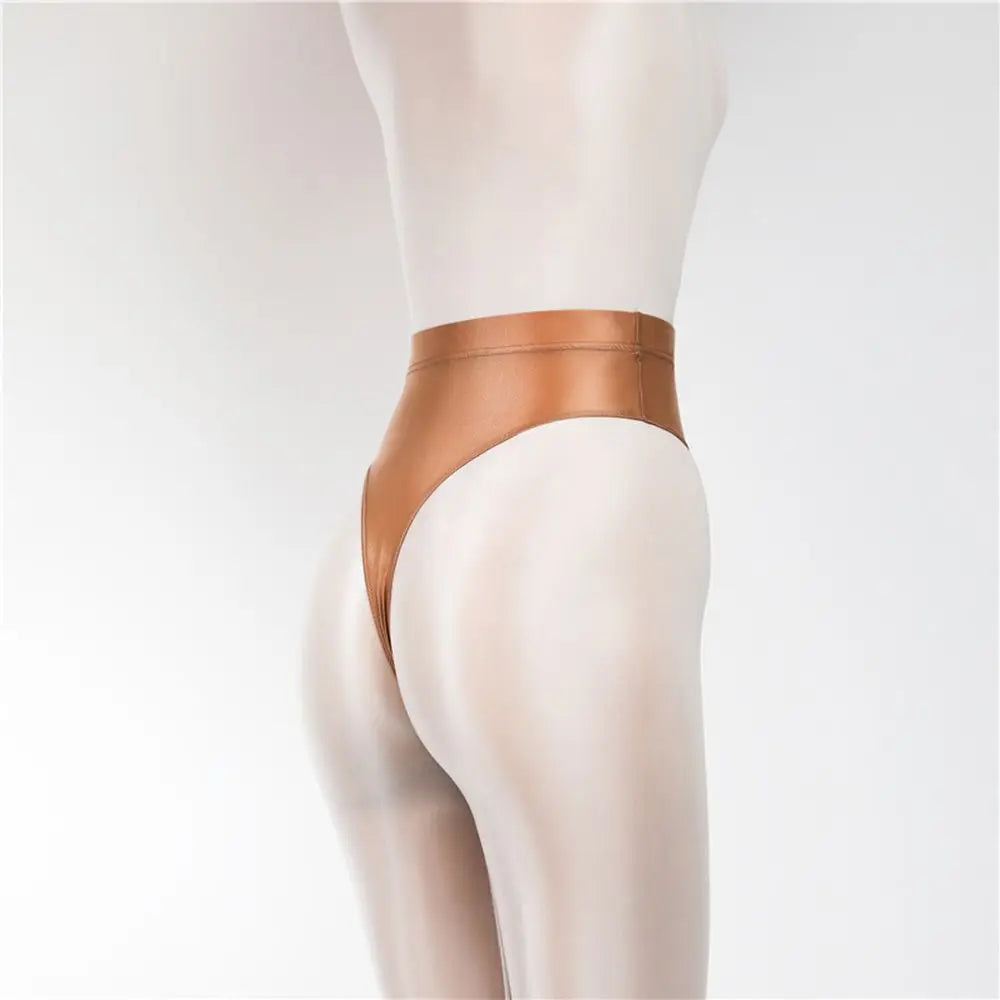 1PC M-XXL Design Women's Silky Shiny Sexy G-string High Waist Ultra-thin Satin Luster Sheer See Through Panties