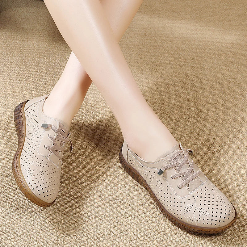 Shoes for Women Moccasins Flats Woman Loafers Genuine Leather Female Shoes Slip On Ballet Nurse Women's Shoes Plus Size