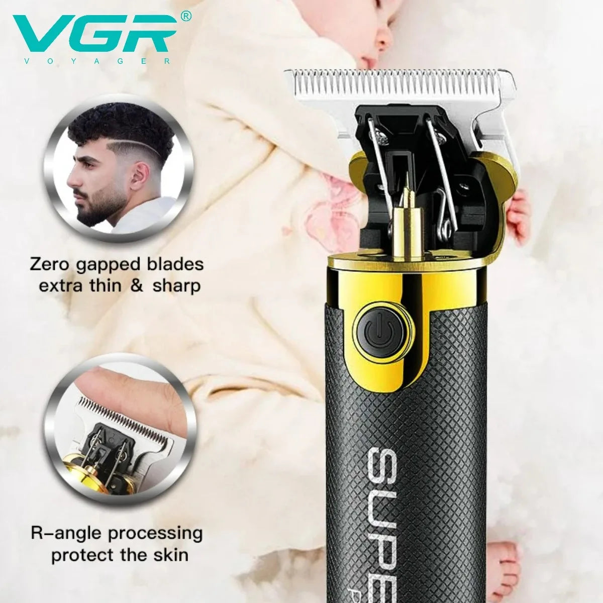 VGR Face Shaver Professional Beard Trimmer Rechargeable Metal Razor Mini Electric Beard Trimmer Portable Beard Trimmer Men V-082