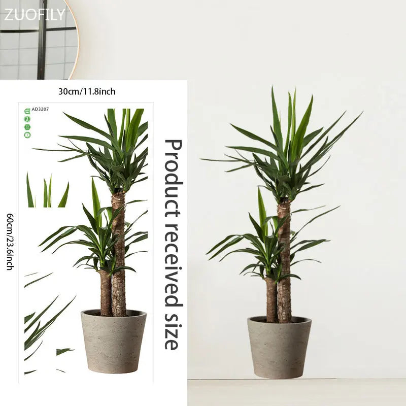 16 Styles Large Tropical Green Plants Wall Stickers Palm Leaves PVC Living Room Art Vinyl Poster Wallpaper Home Decoration Mural