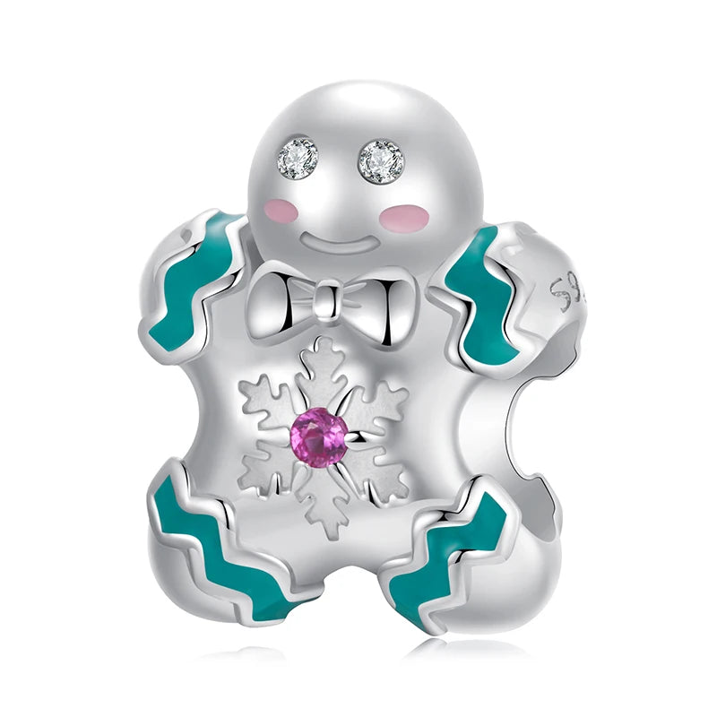 BAMOER Solid 925 Sterling Silver Xmas Series Charm Bead fit Original Bracelet DIY Bamoer Charm for Jewelry Making Christmas Gift