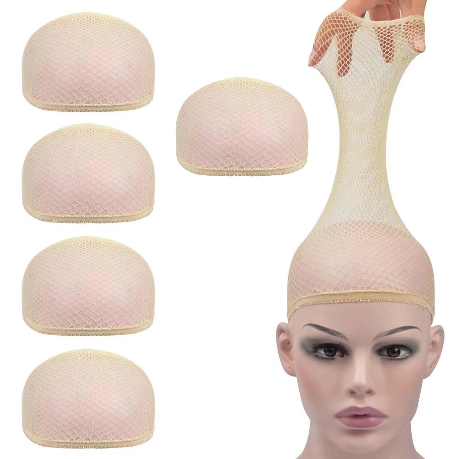 Mesh Wig Cap Nylon Hair Net New Stretchable Elastic Hairnets Fashion Mesh Weaving Wig Caps for Women Making Wig